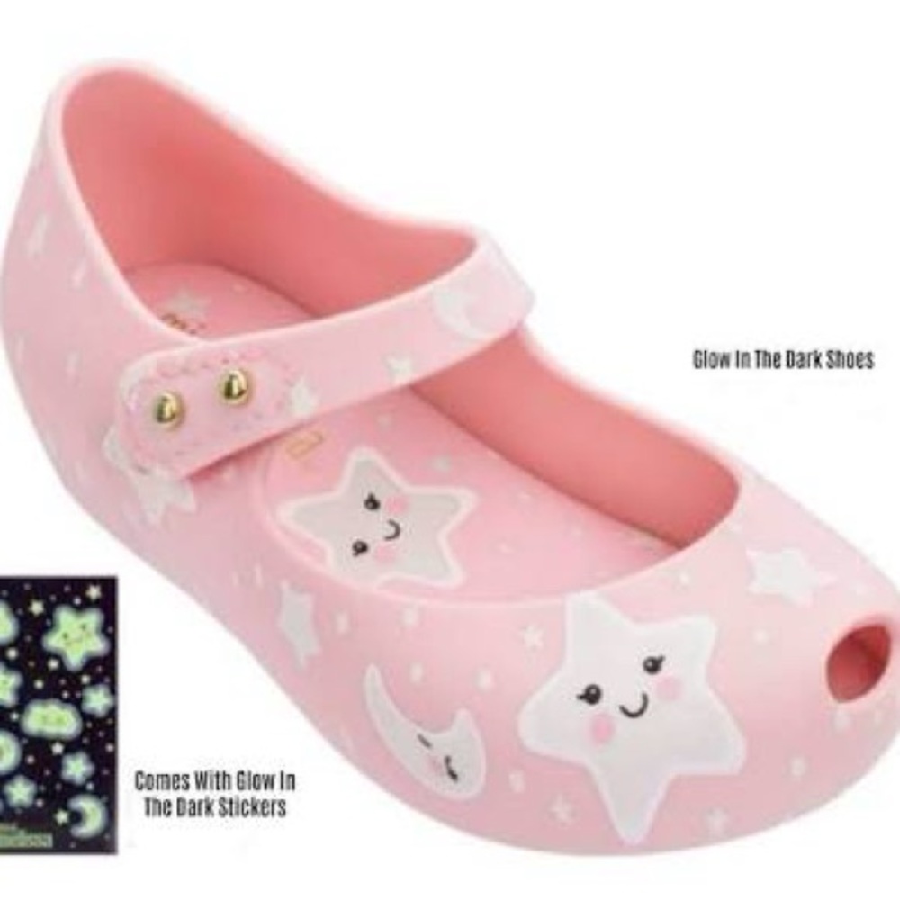 Pink Mini Melissa Pink Glow-in-the-Dark Dress Shoes Size 10